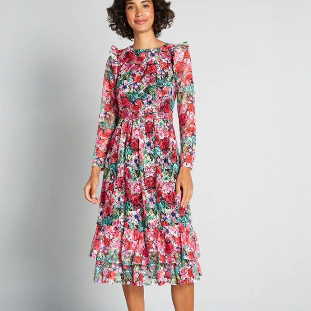 Bouquet and Slay Floral Midi Dress